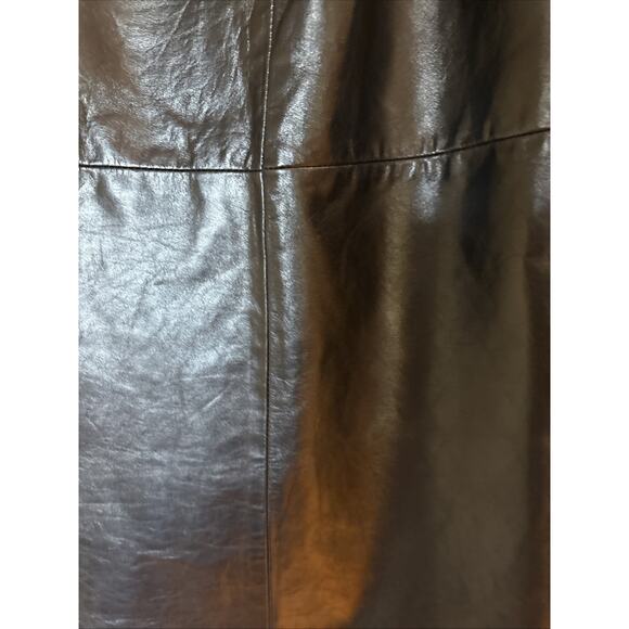 Vintage GAP Midi Genuine Leather Skirt Womens Sz 2 Black A-Line 28 X 27 lined EU - Picture 8 of 12